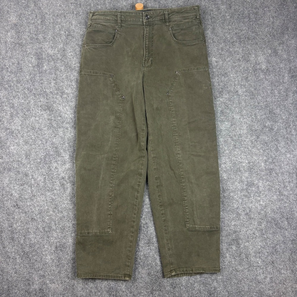 PAIGE Alexis Workwear Pant Vintage Bayou Green Double Knee Utility Pants Size 31